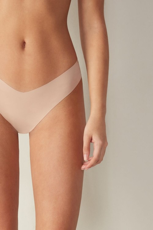 Intimissimi 80s-style Brazilian Panties in Ultralight Microfiber Natural - 044 - Soft Beige | 5978KRZEO