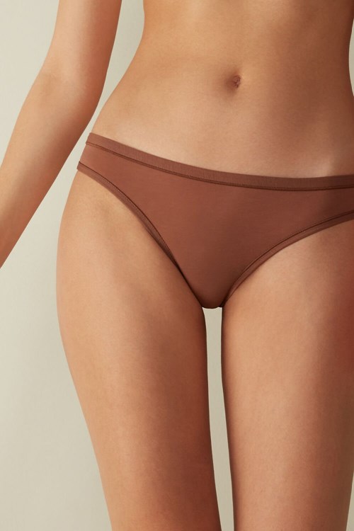 Intimissimi Brazilian Panties in Ultralight Supima® Cotton Natural - 502i - Dark Beige | 6320MJCEZ