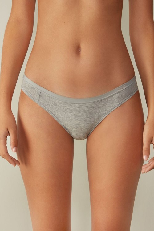 Intimissimi Cotton Panties Grey - 031 - Light Heathered Grey | 5792HYCXE