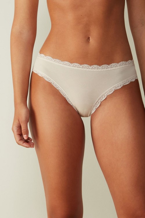 Intimissimi Cotton and Lace Panties Natural - 2280 - Silk Pink | 2375HMFSB