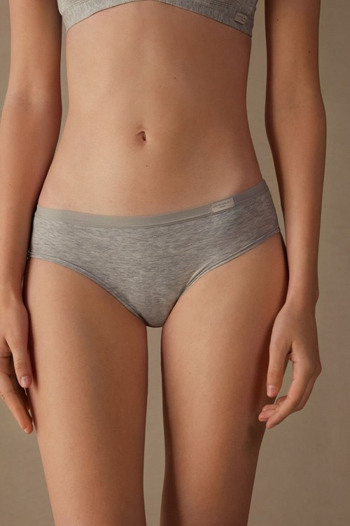 Intimissimi Cozy Panties in Cotton Grey - 031 - Light Heathered Grey | 2379PQGUI