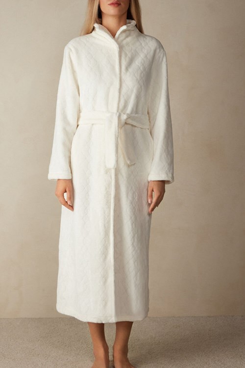 Intimissimi Elegant Night Long Robe Ivory - 2127 - Talc White | 4187CLZQR