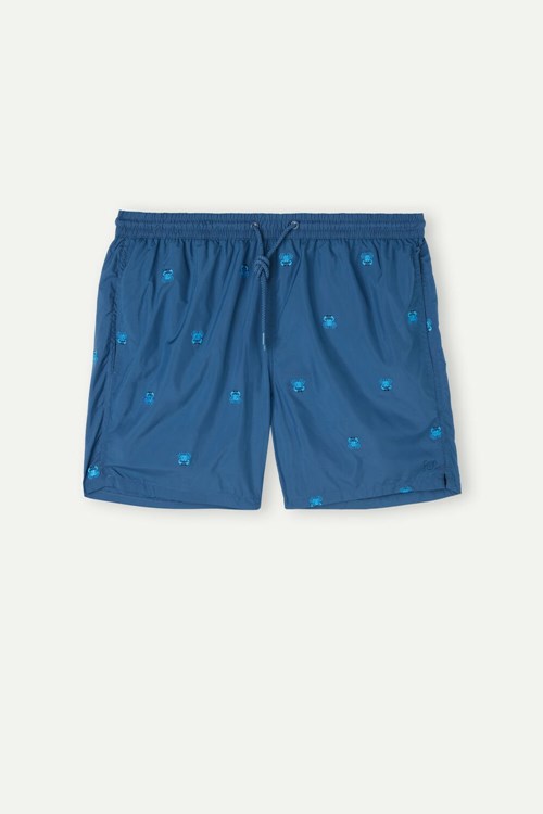 Intimissimi Embroidered Crab Swim Trunks Blue - 253j - Pacific Blue Crab Embroidery | 7960IUQEV