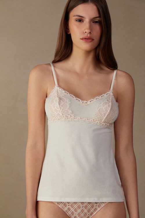 Intimissimi Floral Groove Modal Top Pale Pink - 885i - Light Pink / Ivory | 1625JYKLX