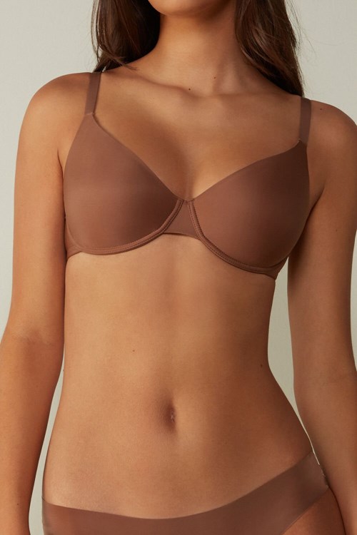 Intimissimi Francesca Ultralight Microfiber Balconette Bra Natural - 502i - Dark Beige | 0473TOEDM