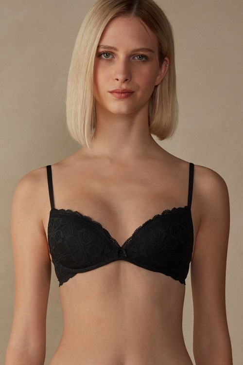 Intimissimi Gioia Super Push-Up Bra in Lace Black - 019 - Black | 1943WDJQM