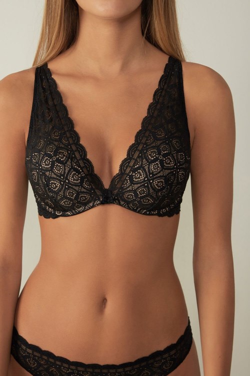 Intimissimi Giorgia Balconette Bra in Lace Black - 019 - Black | 9084XGIHQ