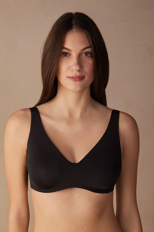 Intimissimi Greta Balconette Bra in Ultralight Microfiber Black - 019 - Black | 0698PZNAT