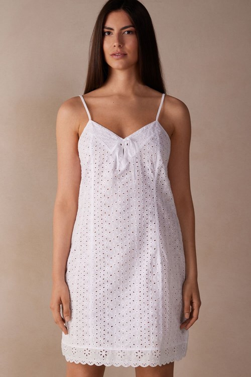 Intimissimi Hello Sunshine Sangallo Lace Chemise White - 001 - White | 7186QYMDE