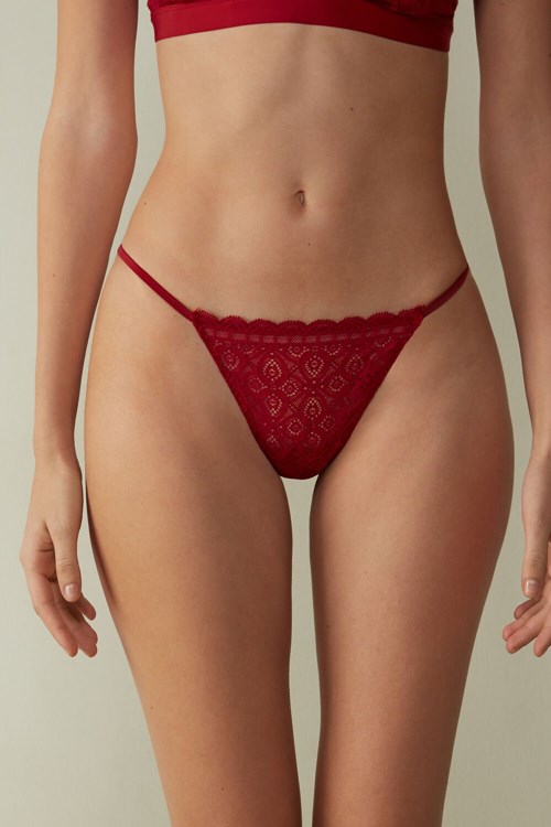 Intimissimi Lace String Thong Red - 1473 - Red | 3819OCQGR