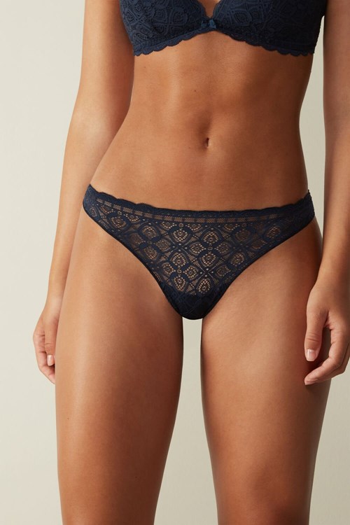 Intimissimi Lace and Microfiber Brazilian Blue - 1467 - Intense Blue | 1568IQRPV