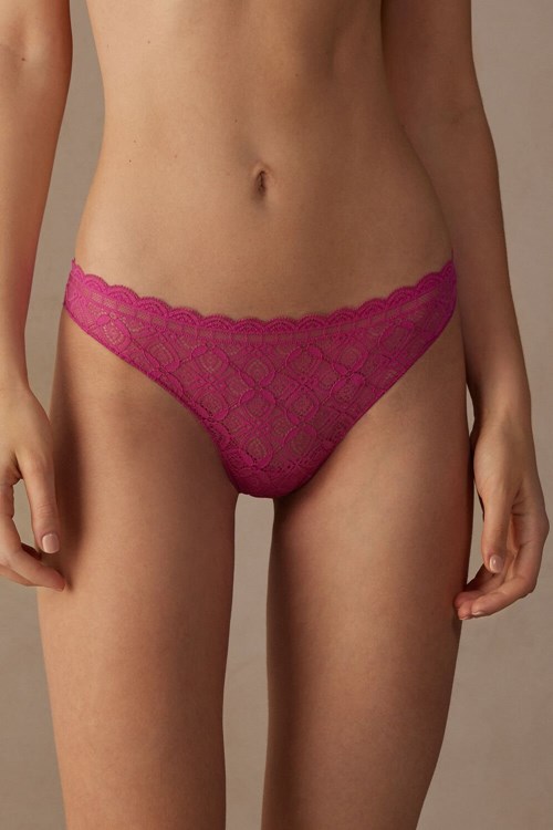 Intimissimi Lace and Microfiber Brazilian Pink - 206j - Valentine Pink | 9413XRGYO