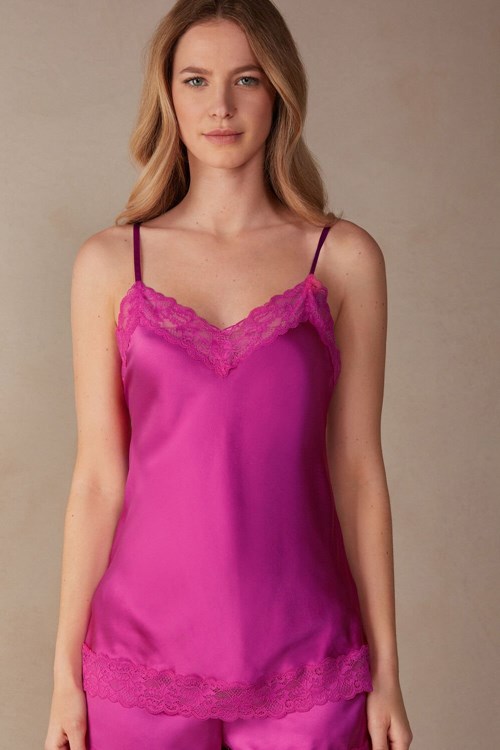 Intimissimi Lace and Silk Top Pink - 206j - Valentine Pink | 7365YHLUZ