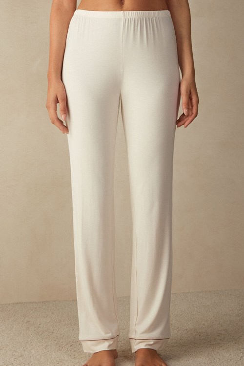 Intimissimi Long Micromodal Trousers Natural - 612i - Vanilla Ivory | 6392GELDR