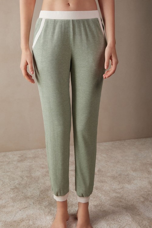 Intimissimi Lost in Fields Full Length Pants in Modal Green - 231j - Frost Green | 3279UOLTF