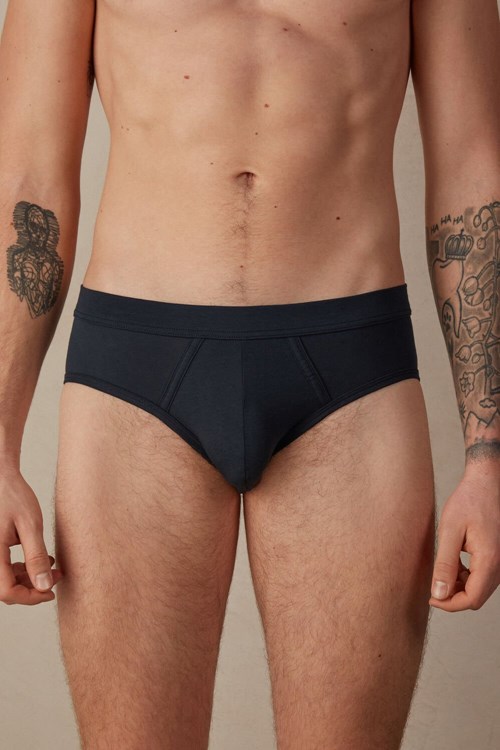 Intimissimi Natural Fresh Supima® Cotton Briefs 800 - Midnight Blue | 6415RMWJV