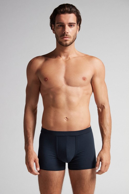 Intimissimi Natural Fresh Supima® Cotton Boxers Blue - 800 - Midnight Blue | 9167TSFLC