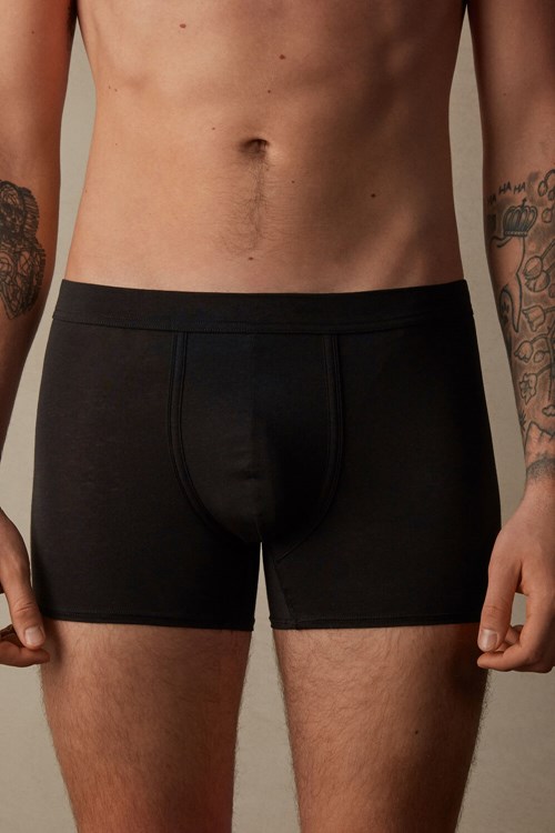 Intimissimi Natural Fresh Supima® Cotton Boxers Black - 019 - Black | 9784LXFAN