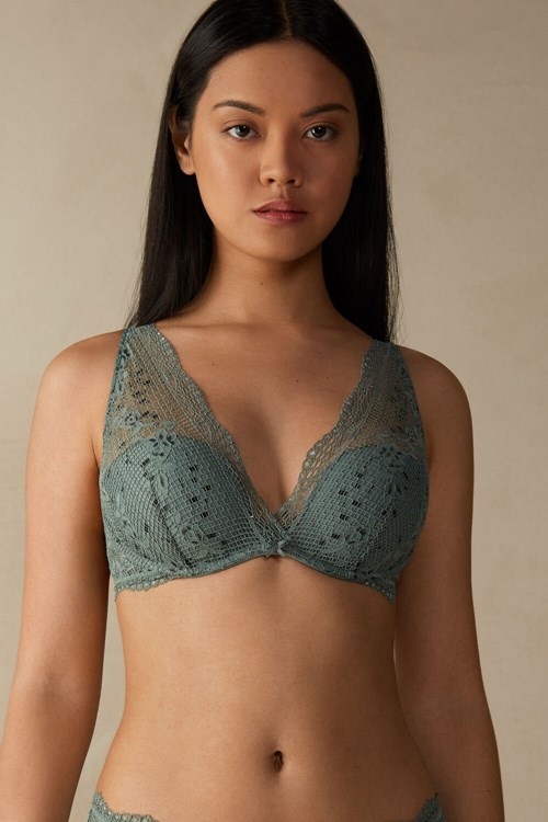 Intimissimi Prairie Bouquet Giorgia Balconette Bra Green - 991i - Jade Green | 4873MCEWA