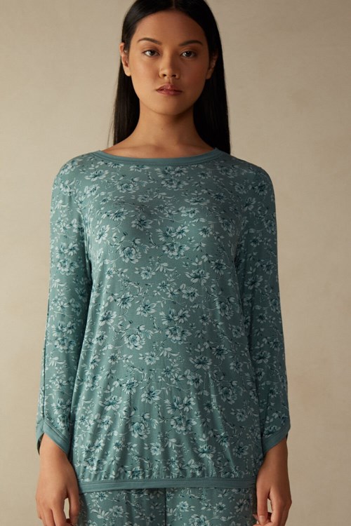 Intimissimi Prairie Bouquet Long Sleeve Top Green - 997i - St.Prairie Bouquet | 3865BKXNW