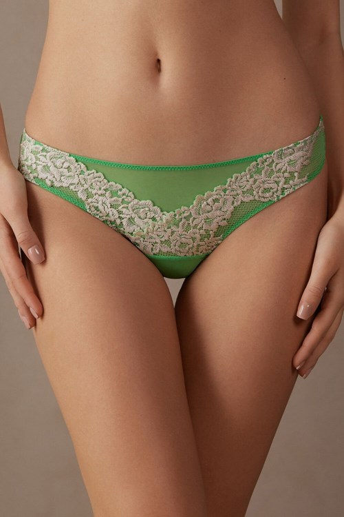 Intimissimi Pretty Flowers Brazilian Green - 215j - Apple Mint / Ivory | 9146FCBWZ