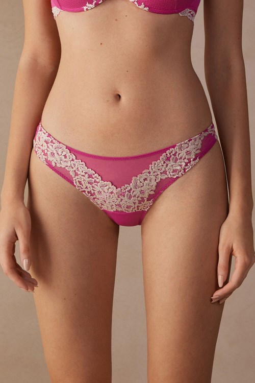 Intimissimi Pretty Flowers Brazilian Pink - 213j - Valentine Pink / Ivory | 2763IGYJR