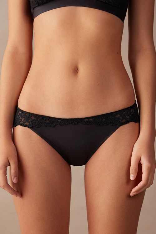 Intimissimi Pretty Flowers Panties Black - 019 - Black | 5641EOCAT