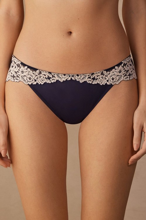 Intimissimi Pretty Flowers Panties Blue - 347i - Deep Blue / Vanilla | 2967TPBXZ