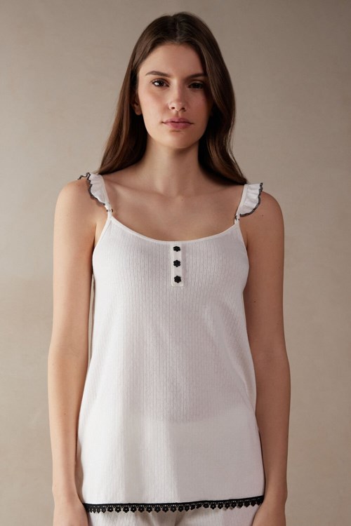 Intimissimi Pure Joy Cotton Top Ivory - 2127 - Talc White | 1564RXFBN