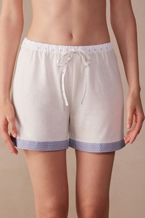 Intimissimi Santorini View Ultrafresh Supima® Cotton Shorts Ivory - 2127 - Talc White | 9706RPWJT