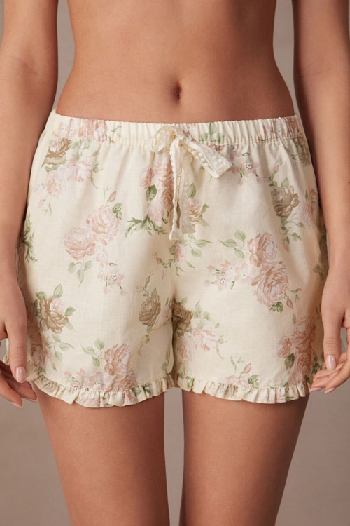 Intimissimi Scent of Roses Cotton Cloth Shorts Print - 205j - Scent Of Roses Print | 2391NECWM