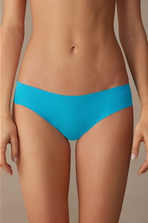 Intimissimi Seamless Supima® Cotton Panties Blue - 210j - Digital Turquoise | 9762VONMU