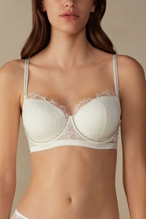 Intimissimi Shine High Like Stars Sofia Balconette Bra Ivory - 2127 - Talc White | 5873ENWAB