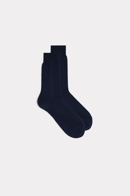 Intimissimi Short Sateen Egyptian Cotton Socks Blue - 2168 - Light Gray Blue | 6489NXOTP