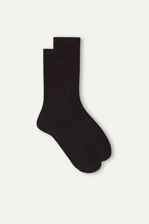 Intimissimi Short Terrycloth Socks Black - 019 - Black | 9453JGQSR