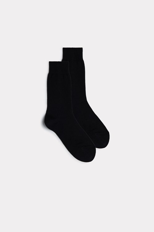 Intimissimi Short Warm Cotton Socks Black - 019 - Black | 7084HUIZX