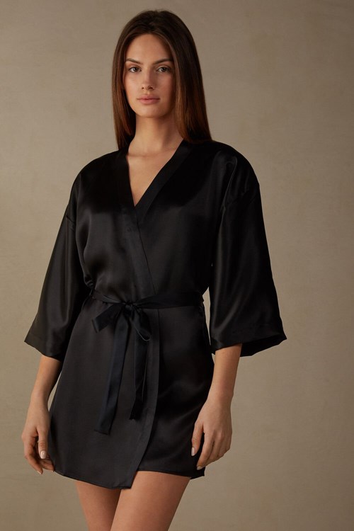 Intimissimi Silk Kimono Black - 019 - Black | 2869WYIZD