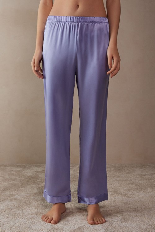 Intimissimi Silk Satin Pajama Pants Violet - 212j - Sweet Lavender | 4016XSRAN