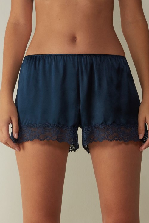 Intimissimi Silk Shorts Blue - 1467 - Intense Blue | 2183DZJWR