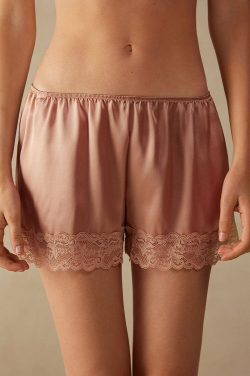 Intimissimi Silk Shorts Natural - 163i - Satin Pink | 0261GVLXY