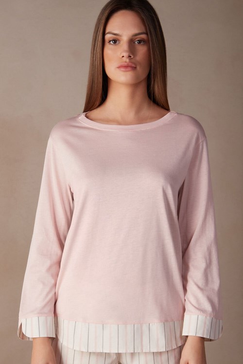 Intimissimi Soft Spring Long Sleeve Cotton Top Pale Pink - 234j - Spring Pink | 2571MUOIV