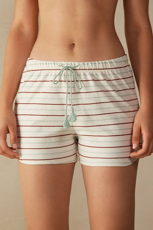 Intimissimi Spices Garden Cotton Shorts White - 004j - Riga Spices Garden | 4602CIMZG