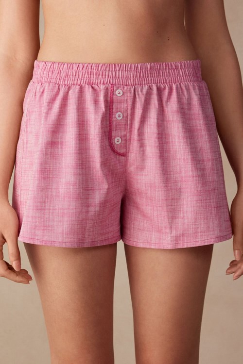 Intimissimi Strawberry Milkshake Shorts in Cotton Cloth Pink - 248j - Chambray Valentine Pink | 5021KATQU