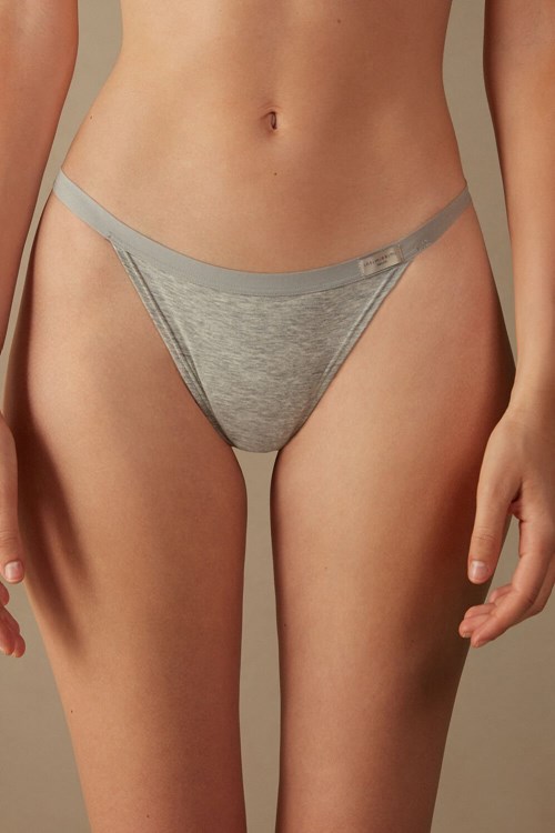 Intimissimi String Thong in Cotton Grey - 031 - Light Heathered Grey | 9308EGCDF