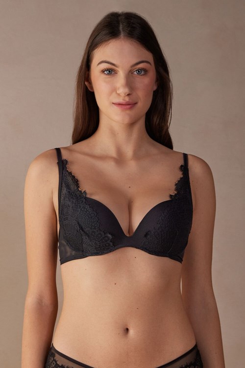 Intimissimi Stunning Beauty Gioia Super Push-up Bra Black - 019 - Black | 0249YUHJT