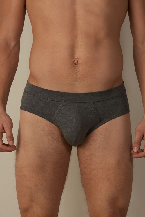 Intimissimi Supima® Cotton Briefs Dark Grey - 5227 - Heathered Graphite Grey | 6194ZOBHA