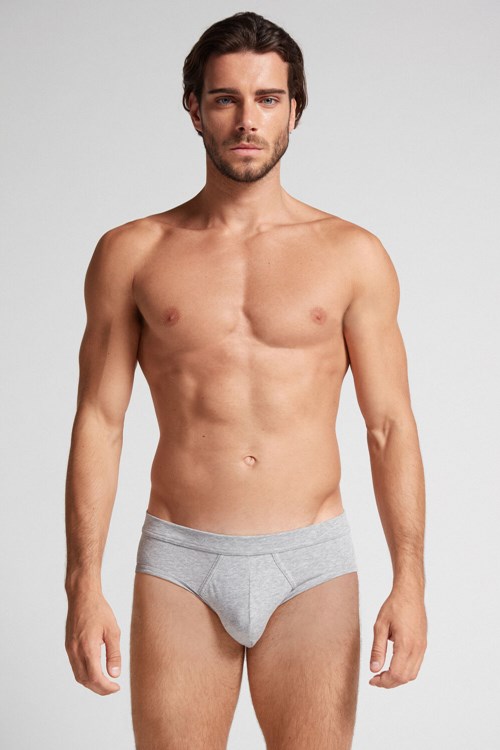 Intimissimi Supima® Cotton Briefs Grey - 031 - Light Heathered Grey | 2870IFUBJ