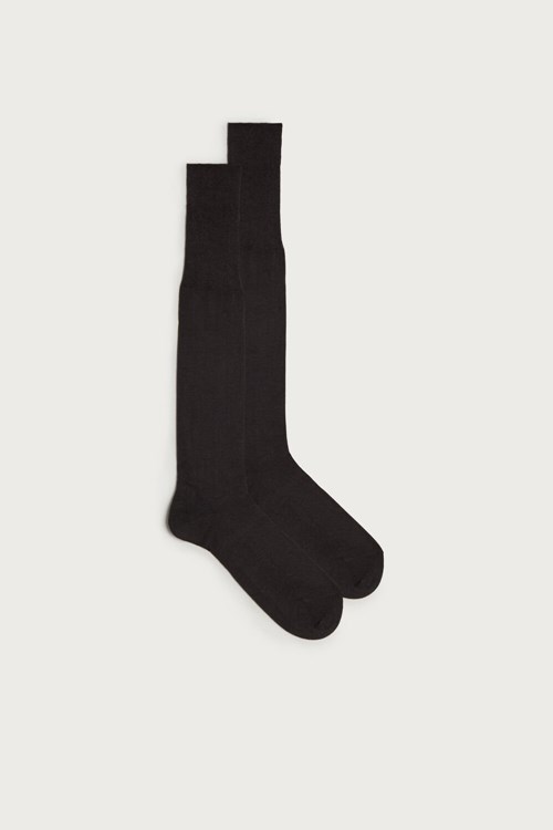 Intimissimi Tall Cashmere-Silk-Cotton Blend Socks Grey - 780 - Anthracite | 6193EWSXG