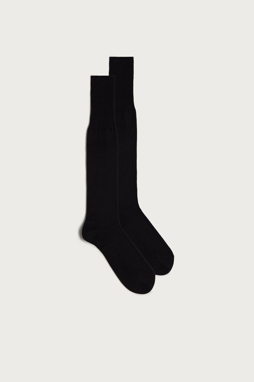 Intimissimi Tall Cashmere-Silk-Cotton Blend Socks Black - 019 - Black | 8695MUQRO