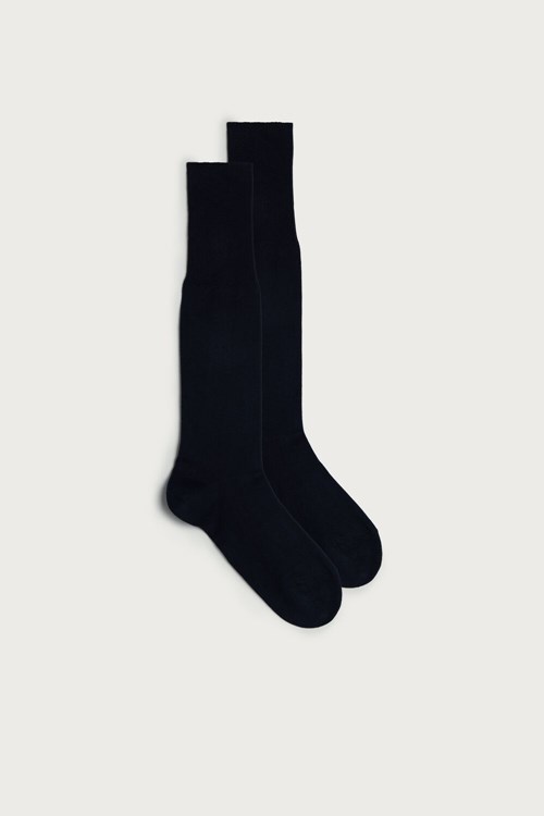 Intimissimi Tall Warm Cotton Socks Blue - 016 - Blue | 9487HDORL